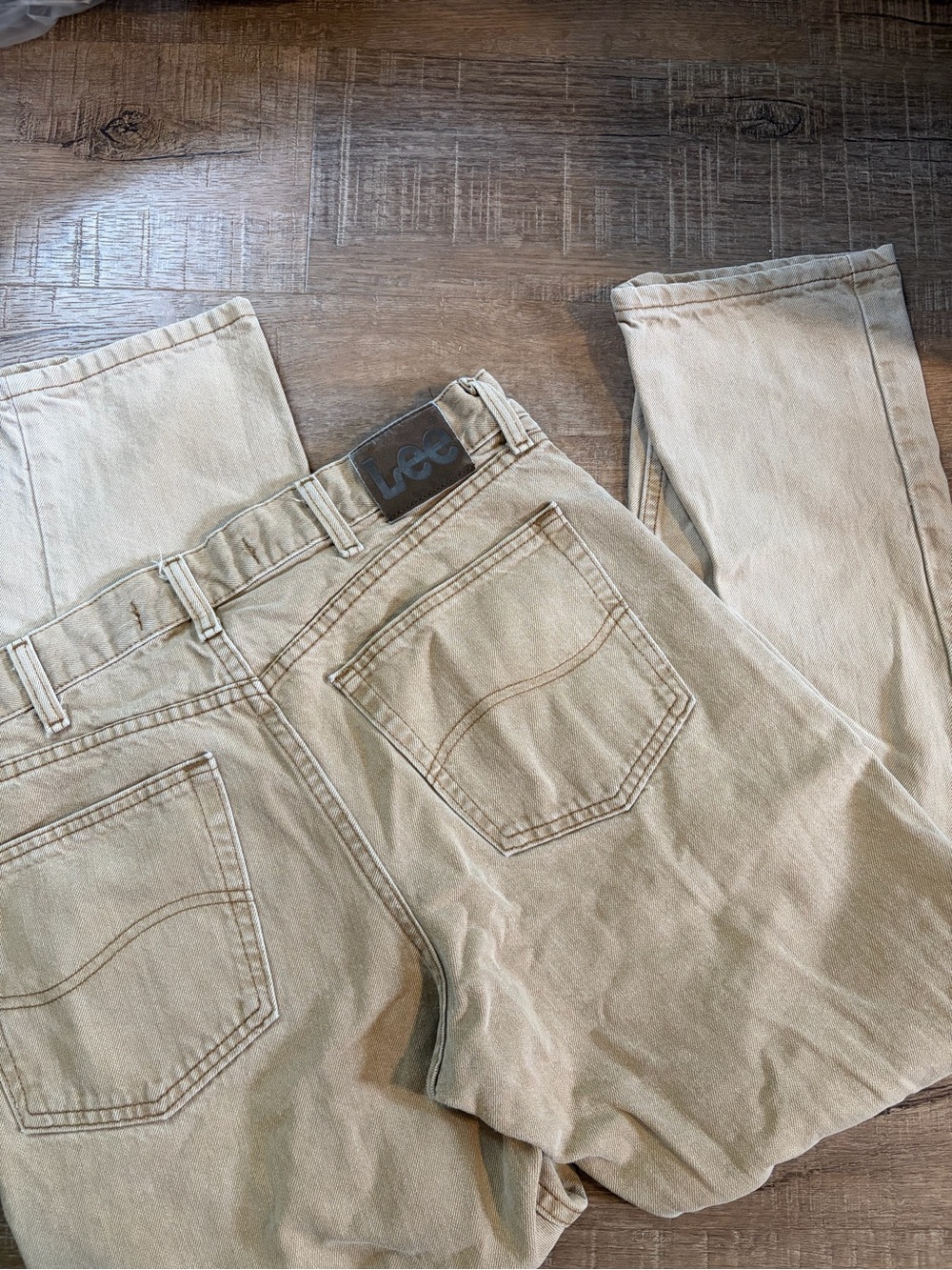 Lee Regular Fit Straight-Leg Jeans in Tan Beige